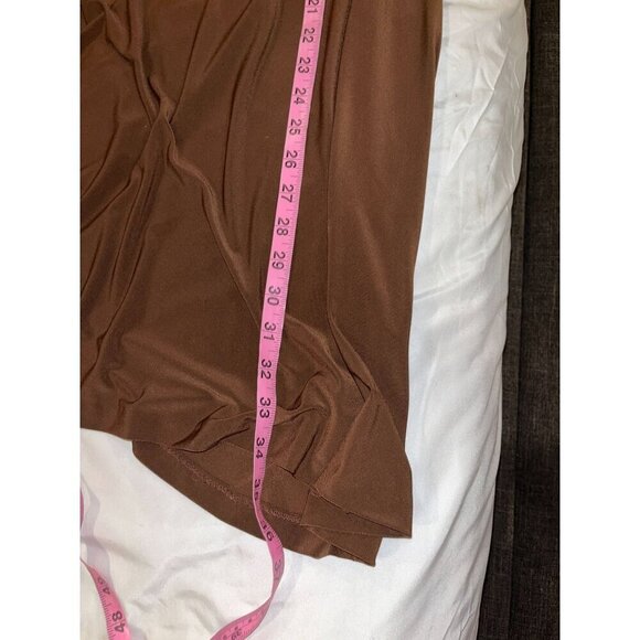 Norma Kamali Brown Sleeveless Midi Swing Dress Medium Polyester Blend Womens - Picture 6 of 8
